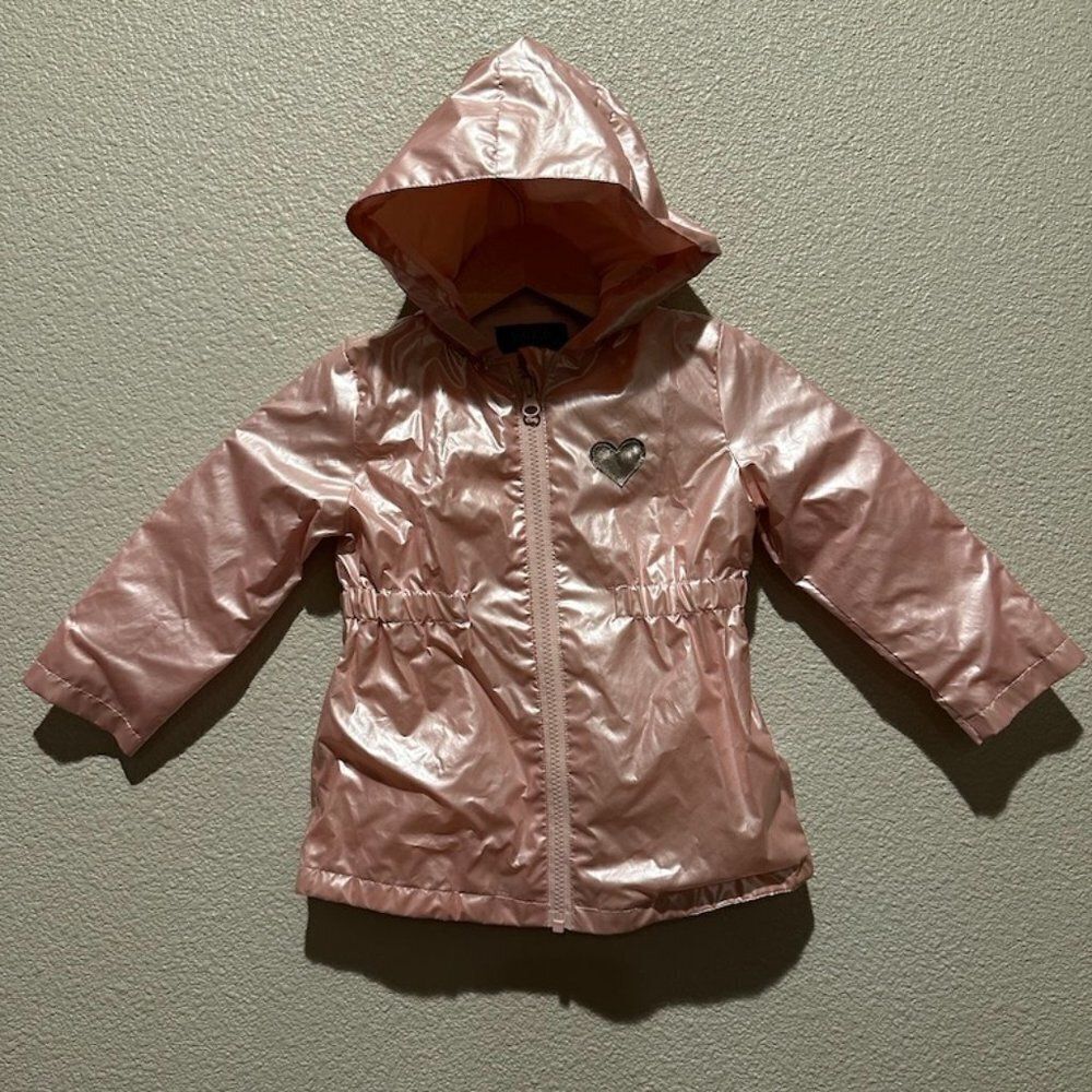 Buffalo David Bitton Girls Windbreaker Pink Toddler Jacket with Hood Size 3T